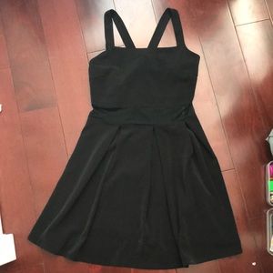 EUC black skater dress with mesh panel